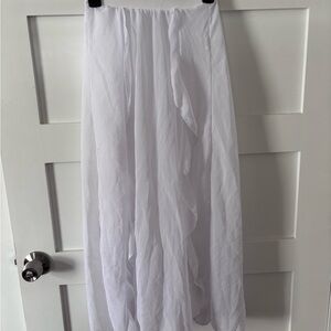 SHEIN White Maxi A-Line Pleated Skirt